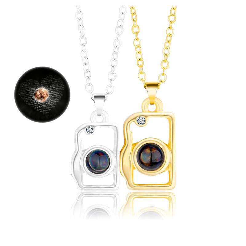 Personalised 100 Languages "I Love You" Heart Projection Necklace Custom Photo Gifts For Her-Jessemade AU