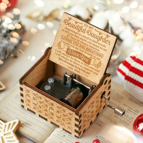 To My Daughter-Exquisite Wooden Music Box From Mom To Daughter-Jessemade AU