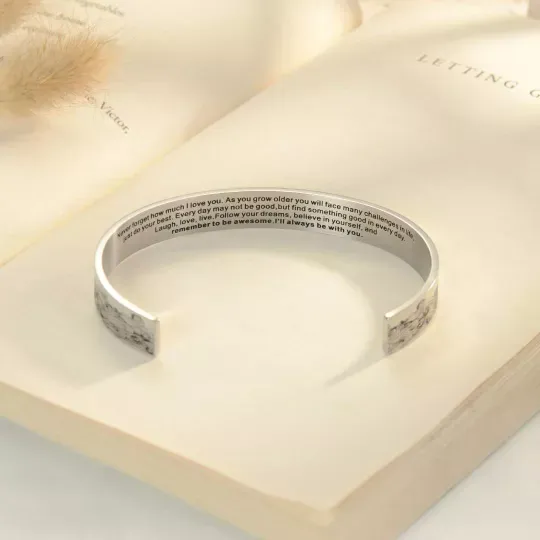 To My Granddaughter Cuff Bangle Bracelet  "I Will Always Be With You"-Jessemade AU