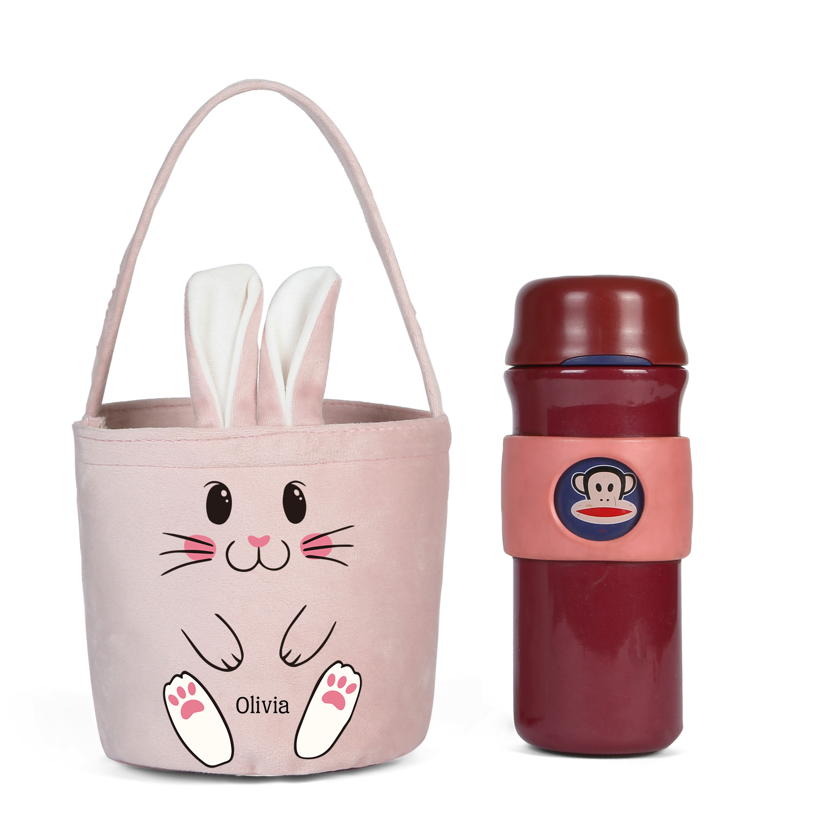 Personalised Bunny Tote Bag Customised With Name Bucket Bag Bunny Basket Easter Gifts-Jessemade AU