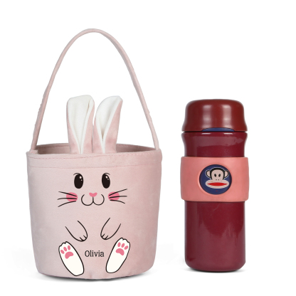 Personalised Bunny Tote Bag Customised With Name Bucket Bag Bunny Basket Easter Gifts-Jessemade AU