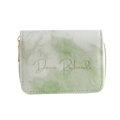 Personalised Women's Leather Wallet Custom Photo & Text Zipper Wallet Accordion Wallet Gift for Her-Jessemade AU