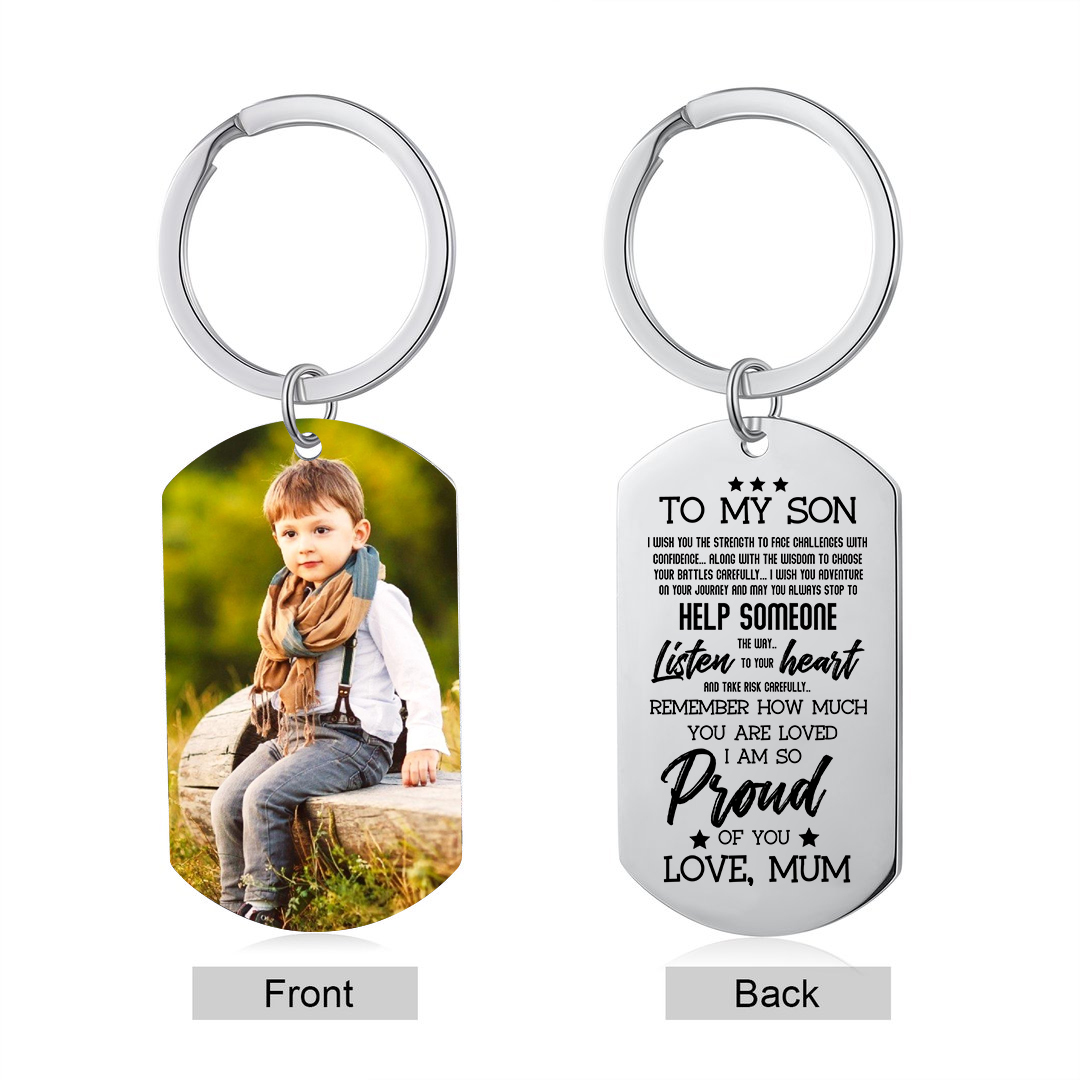 To My Son Keyring Custom Photo Keychain "I Am So Proud Of You" Personalised Gifts For Son-Jessemade AU