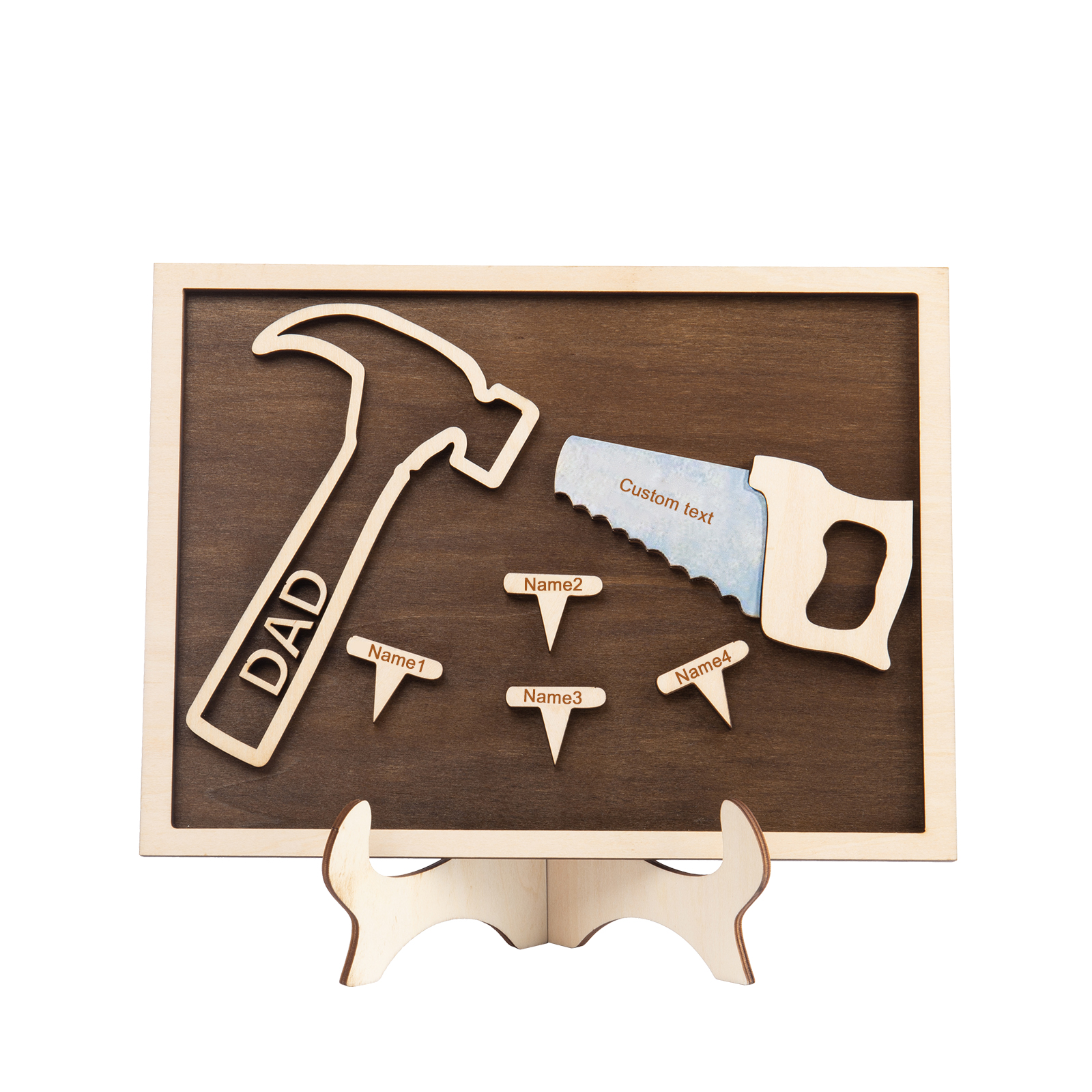 Dad Tool Set Wood Signs Custom 4 Names Father’s Day Handyman Construction Dad Sign-Jessemade AU