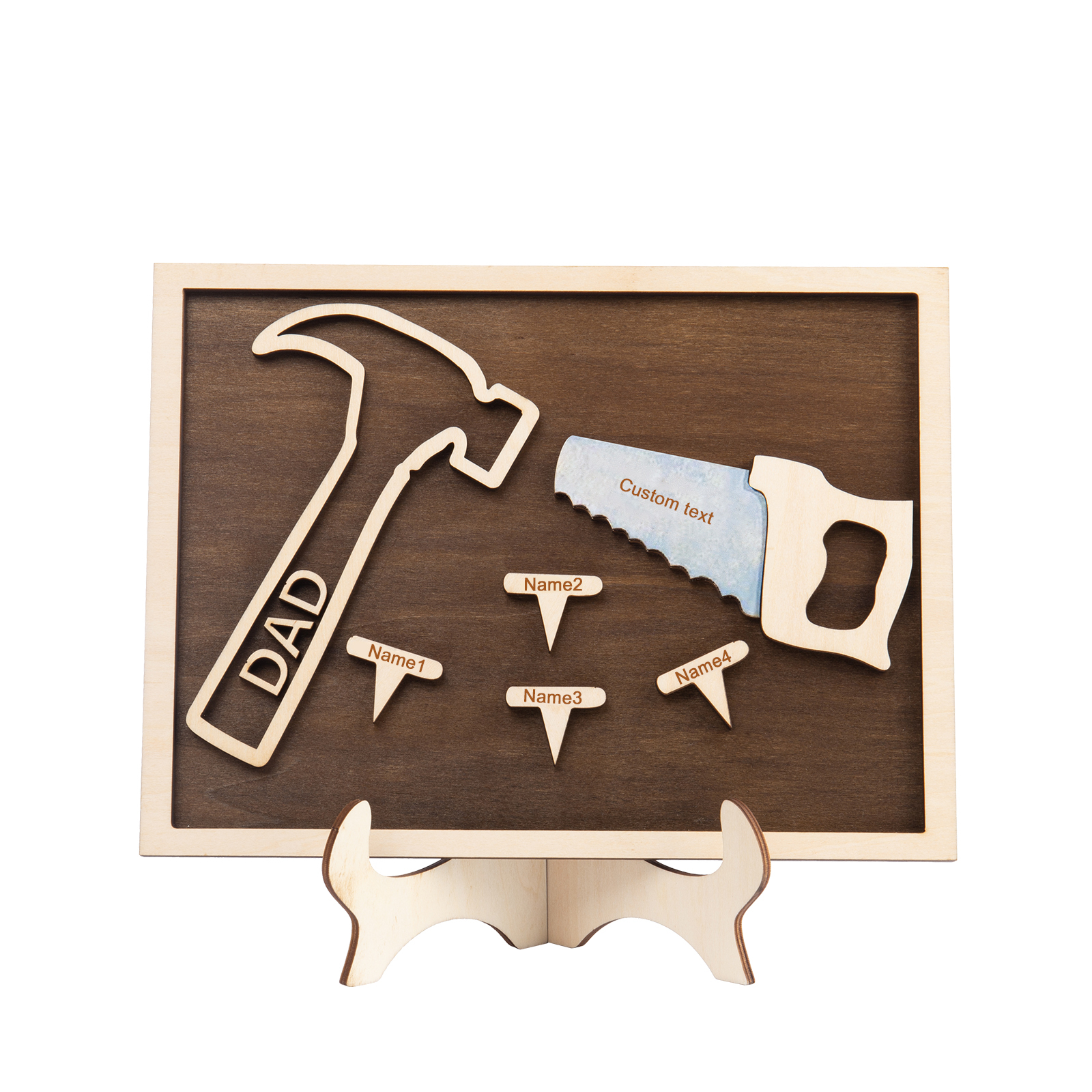 Dad Tool Set Wood Signs Custom 4 Names Father’s Day Handyman Construction Dad Sign-Jessemade AU