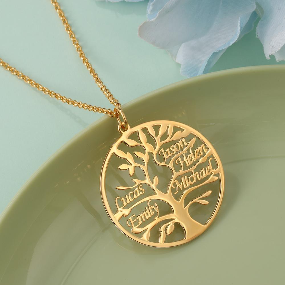 Personalised Family Tree Name Necklace Custom 7 Names Name Necklace-Jessemade AU