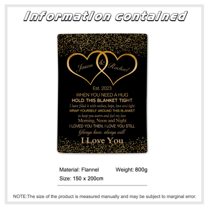 Personalised Couple Blanket Customised 2 Names Blanket Valentine's Day Anniversary Gift for Couples-Jessemade AU