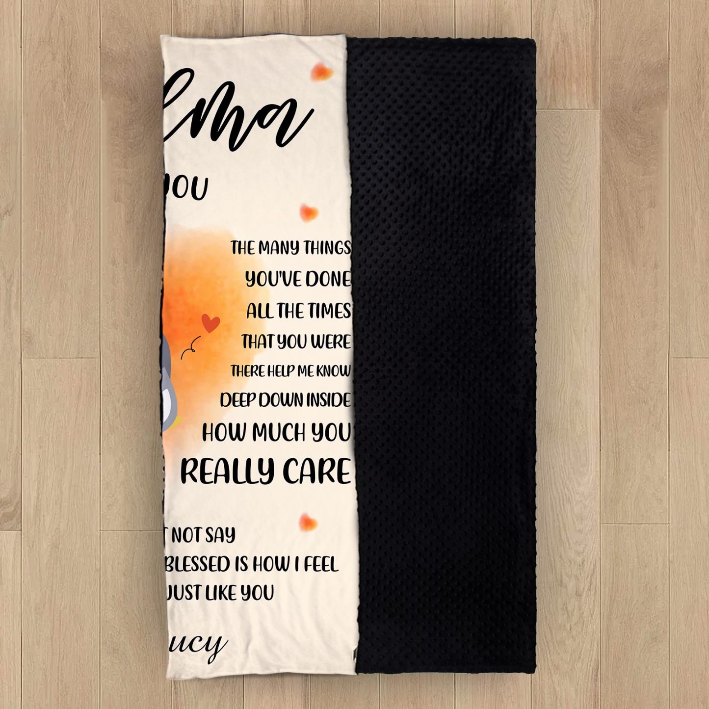 To Grandma Custom Name Penguin Blanket " Haing a Grandmother Just Like You"-Jessemade AU