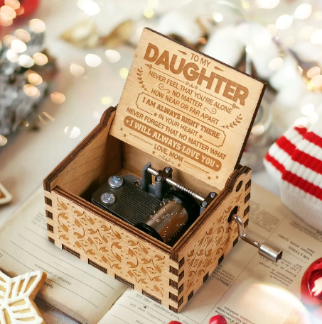 To My Daughter-Exquisite Wooden Music Box From Mom To Daughter-Jessemade AU