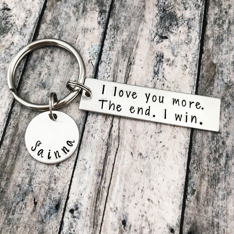 I Love You Mostest The End I Win Funny Keychain Custom Name for Couple-Jessemade AU