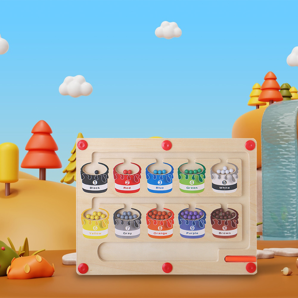 Magnet Maze Toy Wooden Magnetic Counting Board Set With Math Pen Number & Colour Maze Game Educational Toy Gift for Boys Girls-Jessemade AU