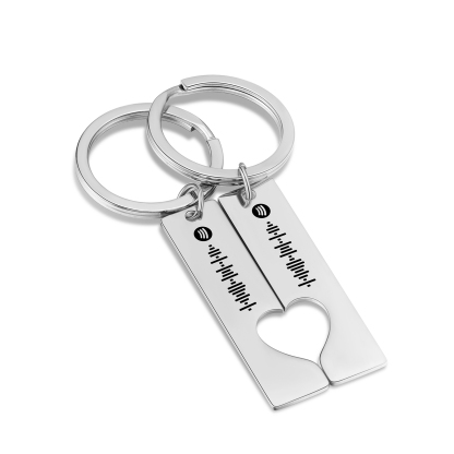 Personalised Scannable Spotify Code Keychain Heart Music Keychain for Couple-Jessemade AU