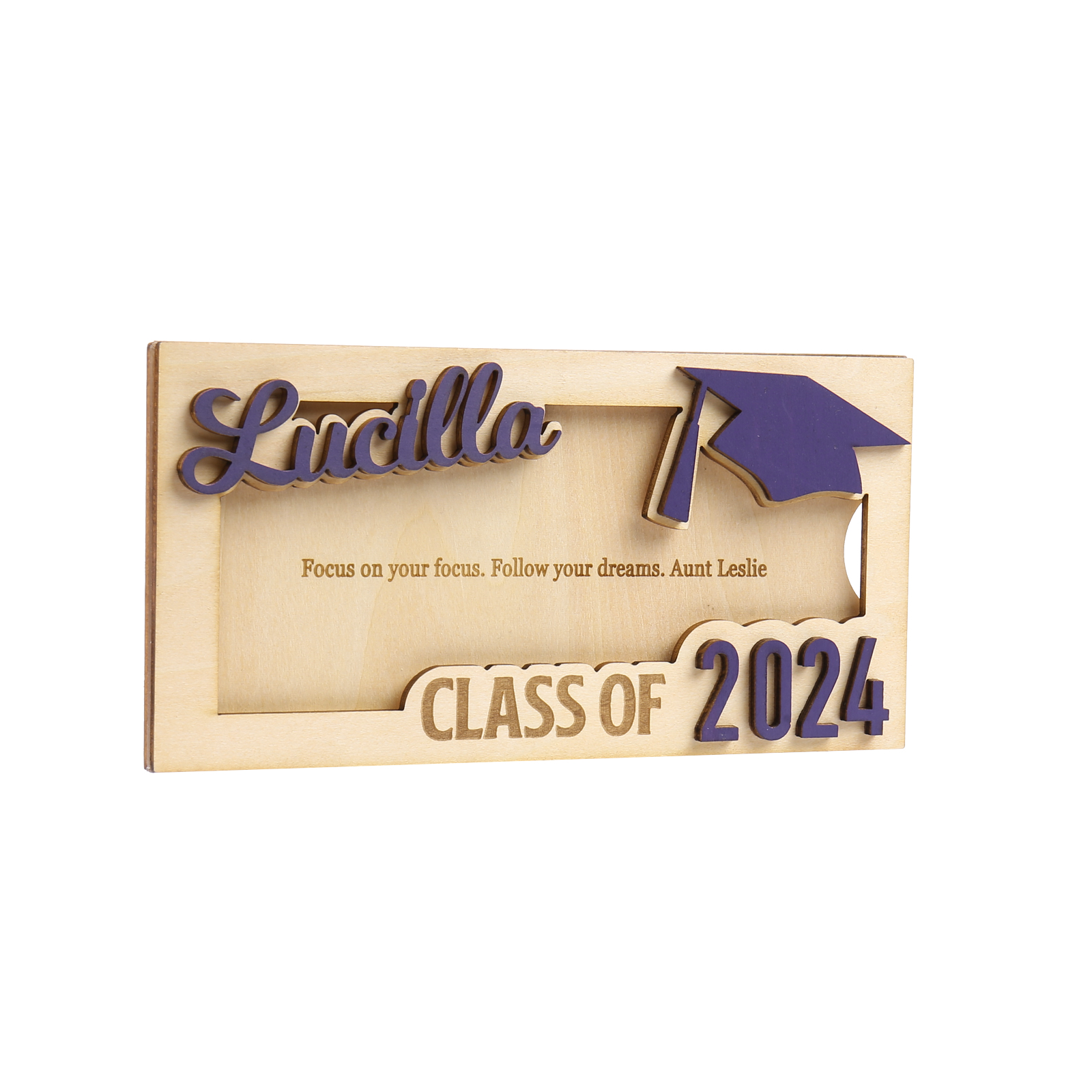 Class of 2024 Personalised Graduation Cash Clip Custom Name & Text Cash Box Creative Gifts for Her/Him-Jessemade AU