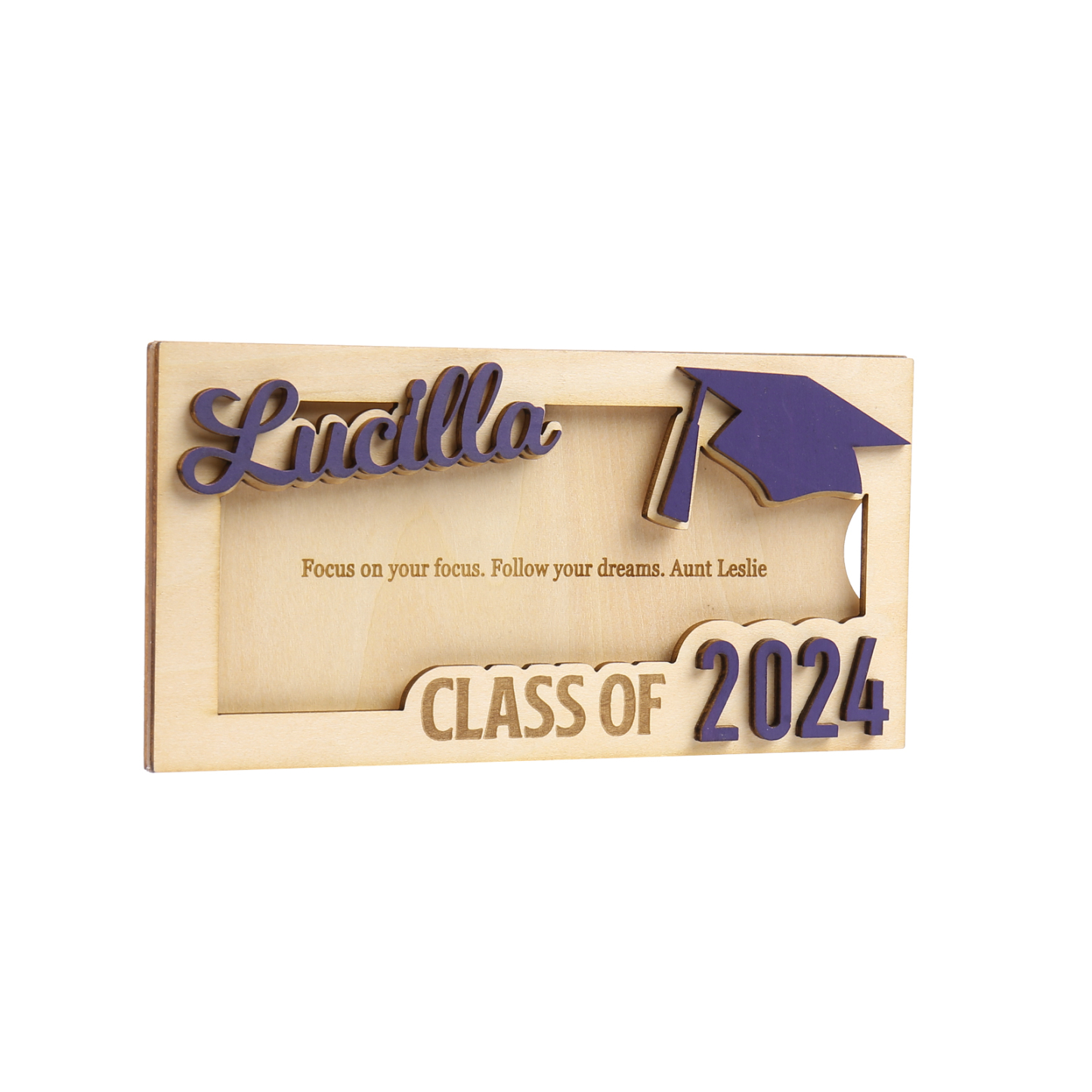 Class of 2024 Personalised Graduation Cash Clip Custom Name & Text Cash Box Creative Gifts for Her/Him-Jessemade AU