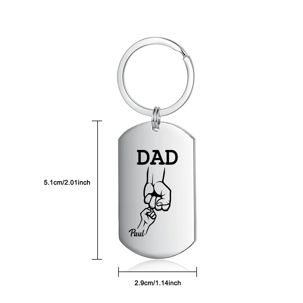 Personalised 3 Names Fist Bump Gift Set Custom Wallet & Keychain & Pen Gift Box Set Father’s Day Gift-Jessemade AU