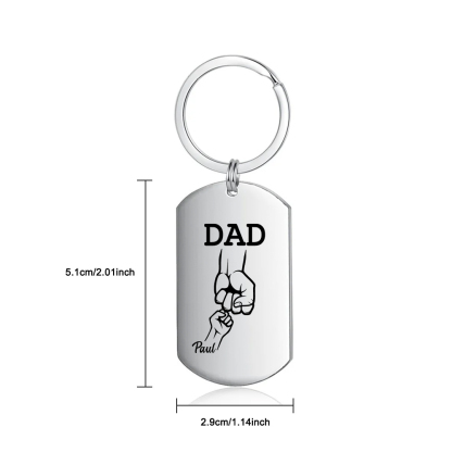 Personalised 3 Names Fist Bump Gift Set Custom Wallet & Keychain & Pen Gift Box Set Father’s Day Gift-Jessemade AU