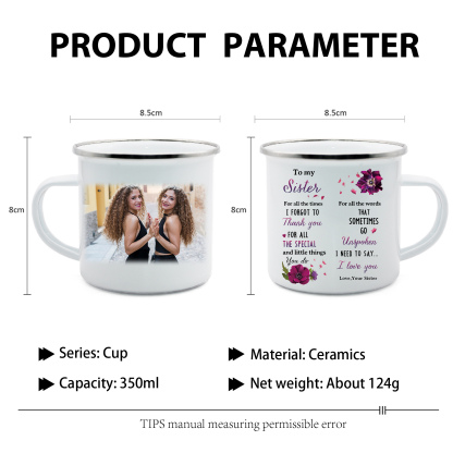 To My Sister Photo Mugs Enamel Violets Cup Personalised Gifts for Sisters - For All The Times I Forgot To Thank You-Jessemade AU