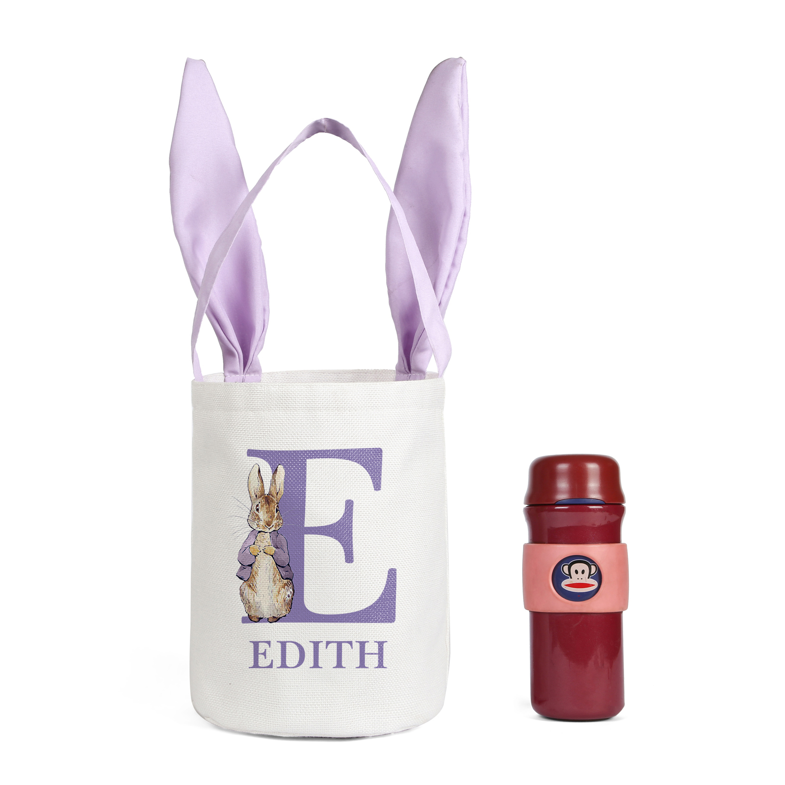 Easter Bunny Tote Bag Personalised Name & Letter Bucket Bag Bunny Basket Gifts For Kids-Jessemade AU