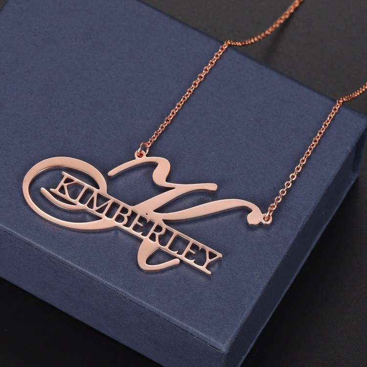 Personalised Letter Necklace Custom 1 Name Necklace Gift For Women-Jessemade AU