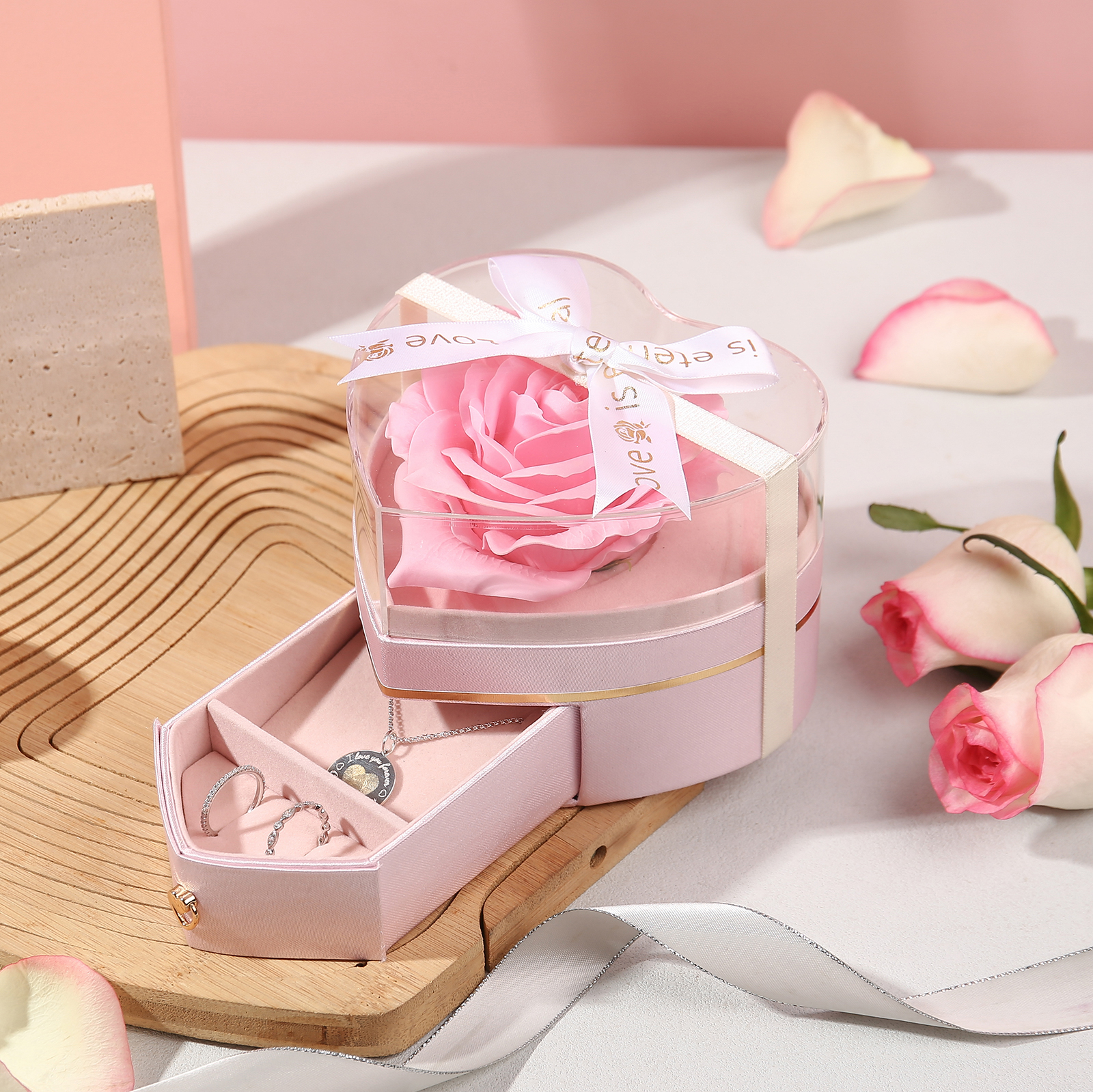 Rose Exquisite Jewelry Box Storage Box Valentine's Day Gift Packaging Box-Jessemade AU
