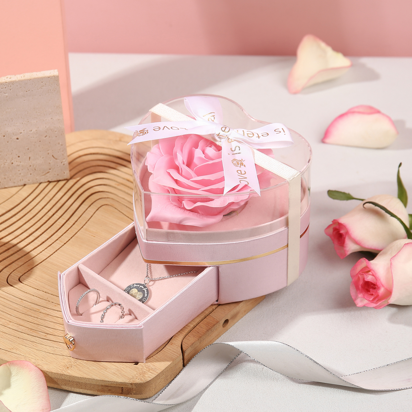 Rose Exquisite Jewelry Box Storage Box Valentine's Day Gift Packaging Box-Jessemade AU