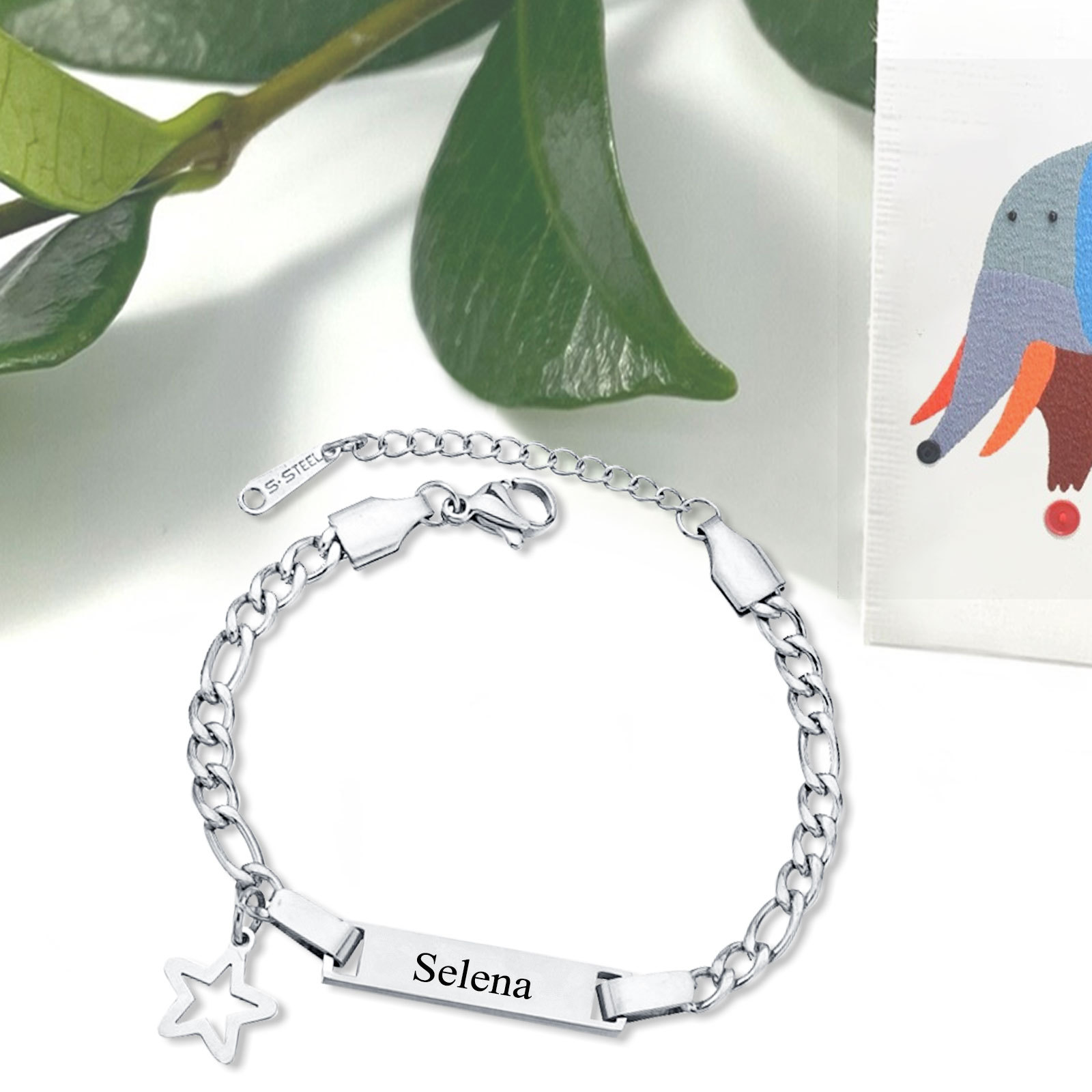 Custom Name Bracelet Personalised Cuban Chain Bracelet Star Bracelet Love Gifts-Jessemade AU