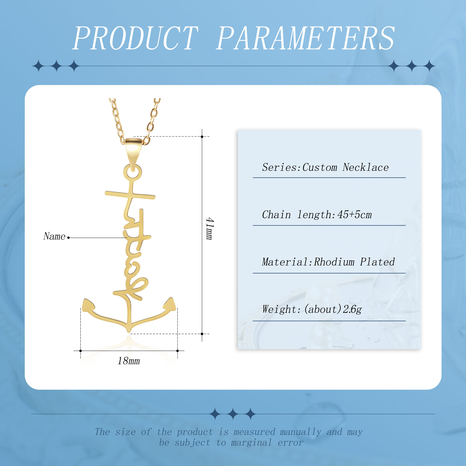 Anchor Name Necklace Personalised Name Necklaces Gift For Her-Jessemade AU