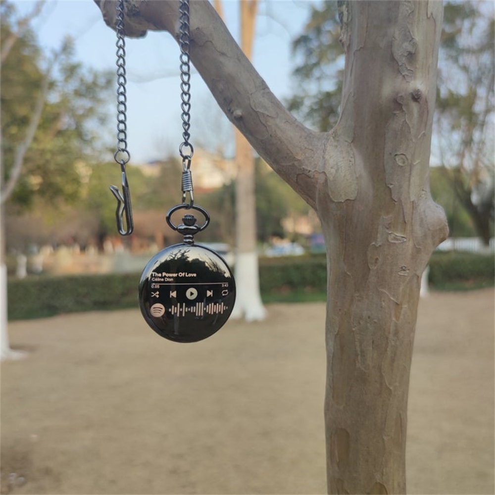 Personalised Spotify Code Photo Pocket Watch Custom Photo Gifts For Him-Jessemade AU