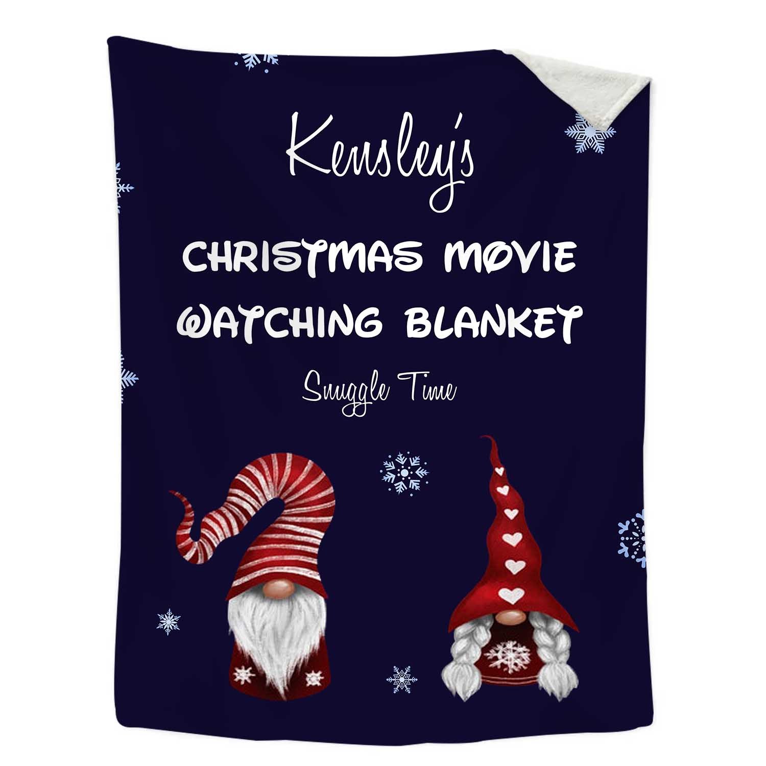 Personalised Christmas Movie Blanket Custom 1 Name Blanket Christmas Gift for Family Friends - Christmas Movie Watching Blanket-Jessemade AU