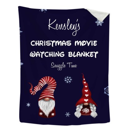 Personalised Christmas Movie Blanket Custom 1 Name Blanket Christmas Gift for Family Friends - Christmas Movie Watching Blanket-Jessemade AU