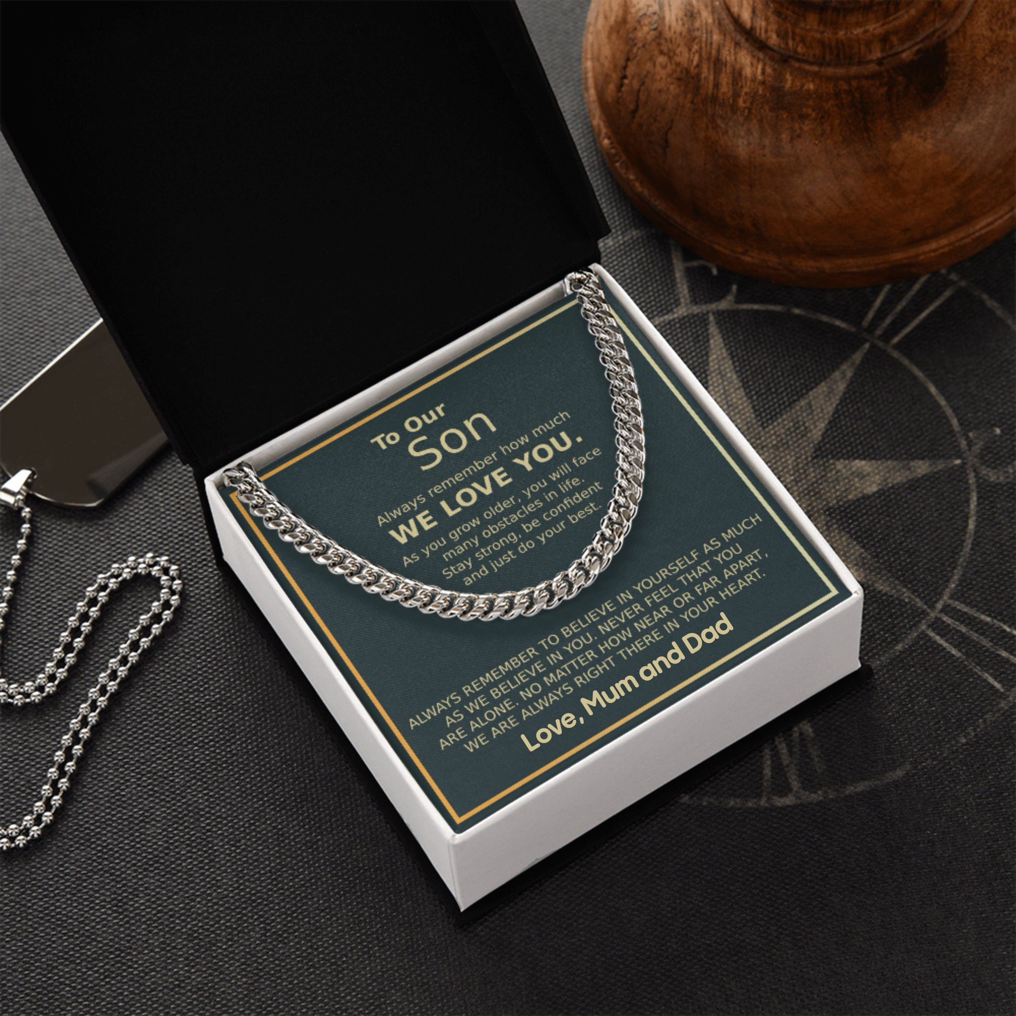 To Our Son Necklace Cuban Link Chain Necklace Gift Set - Always Remember How Much We Love You-Jessemade AU