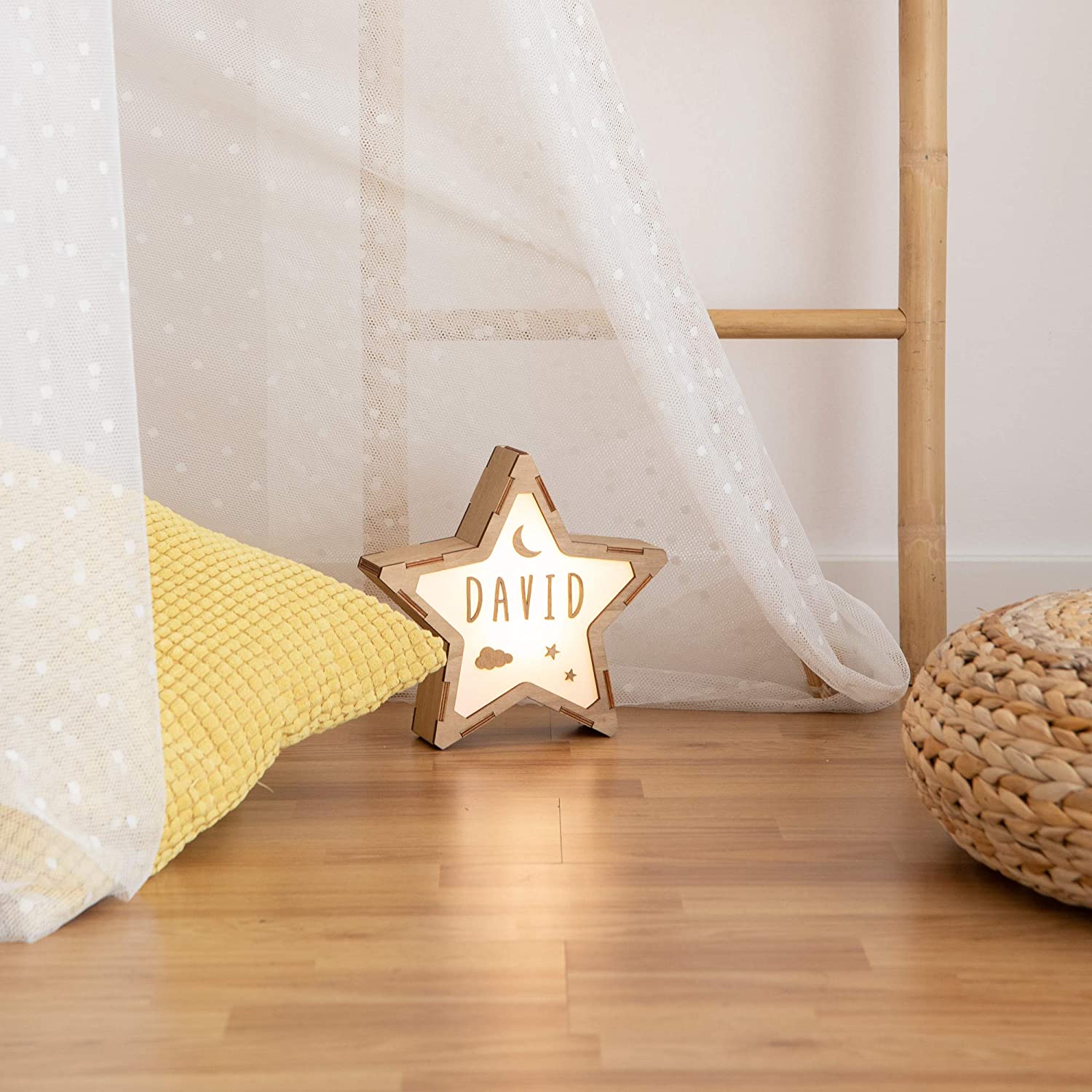 Custom Name Kawaii Star Night Light Home Decoration-Jessemade AU