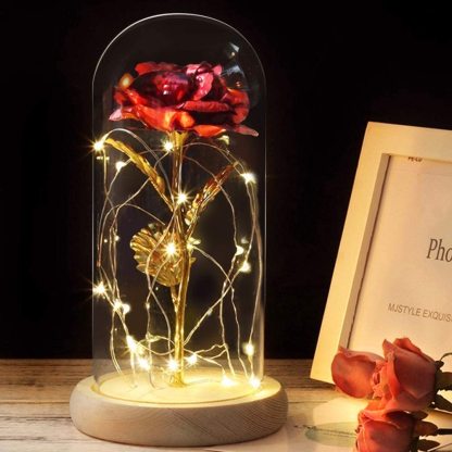 Personalised Eternal Glass Dome Rose Night Light Valentine's Day Gifts For Her-Jessemade AU