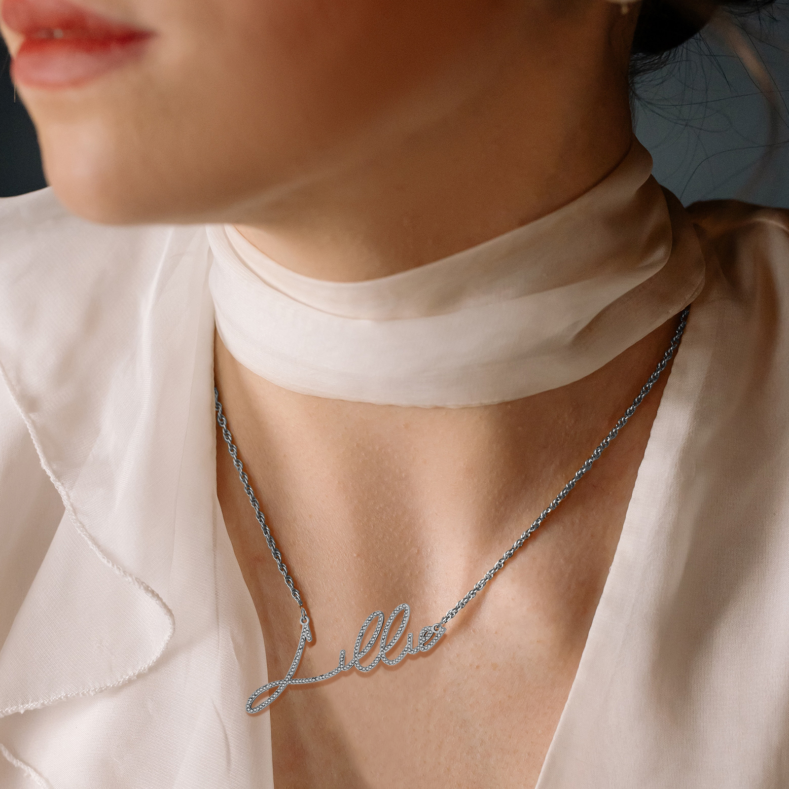 Sparking Name Necklace Personalised Name Necklace With Cubic Zirconia-Jessemade AU