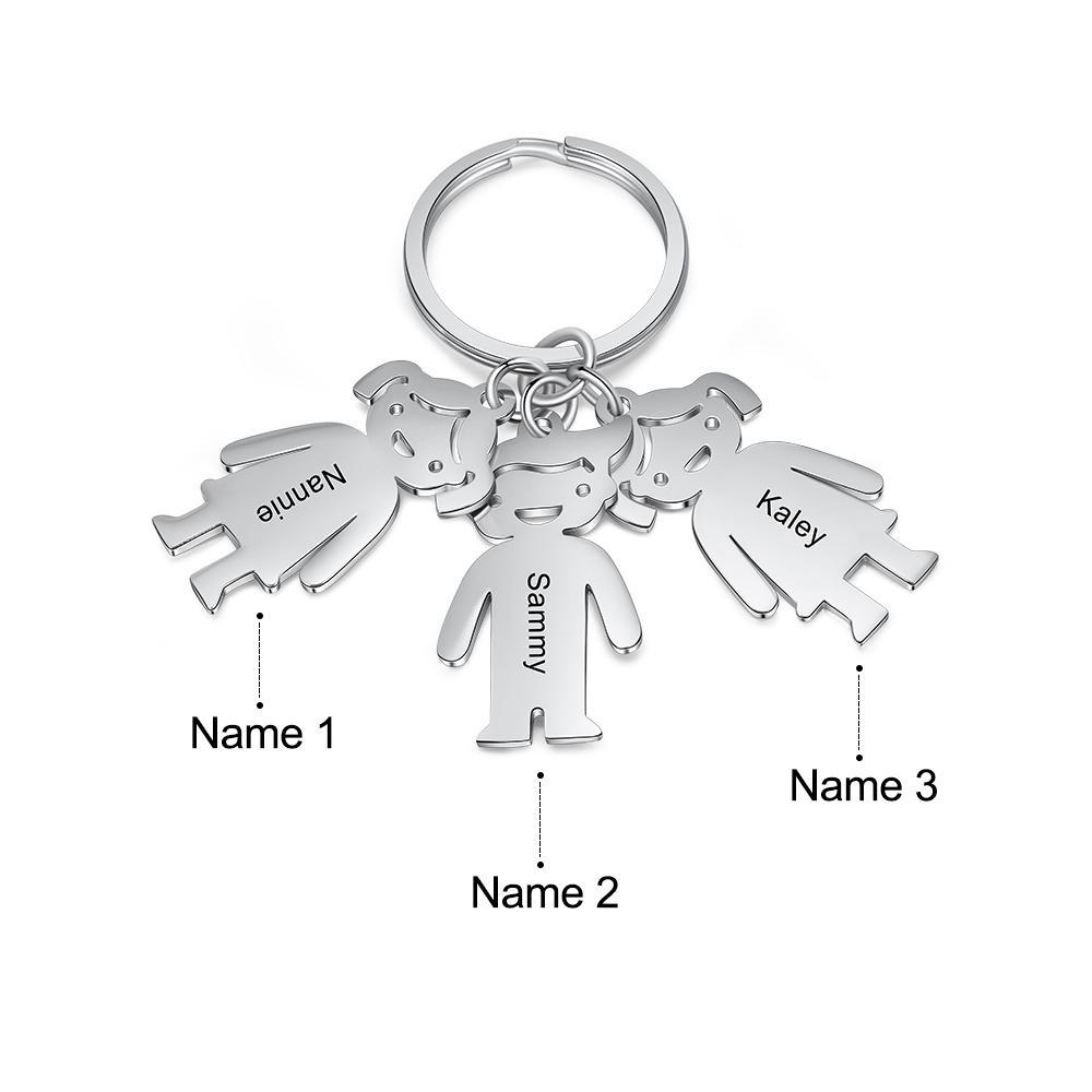 Personalised Kids Charm Keychain Custom 5 Names Key Chain Gifts For Mother-Jessemade AU