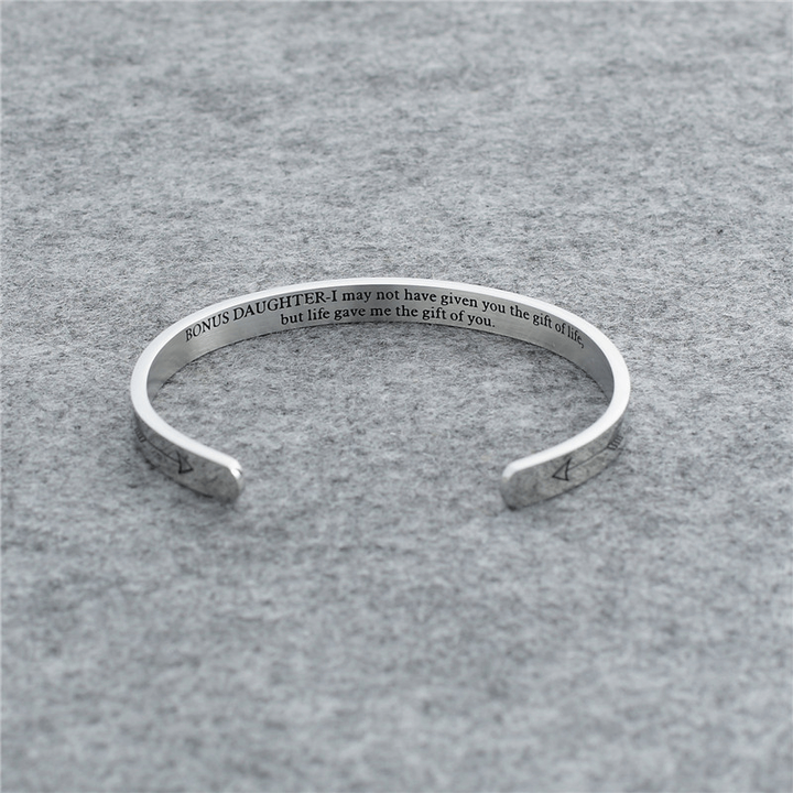 To My Daughter, Life gave me the gift of you, Cuff Bangle Bracelet Gifts For Her-Jessemade AU