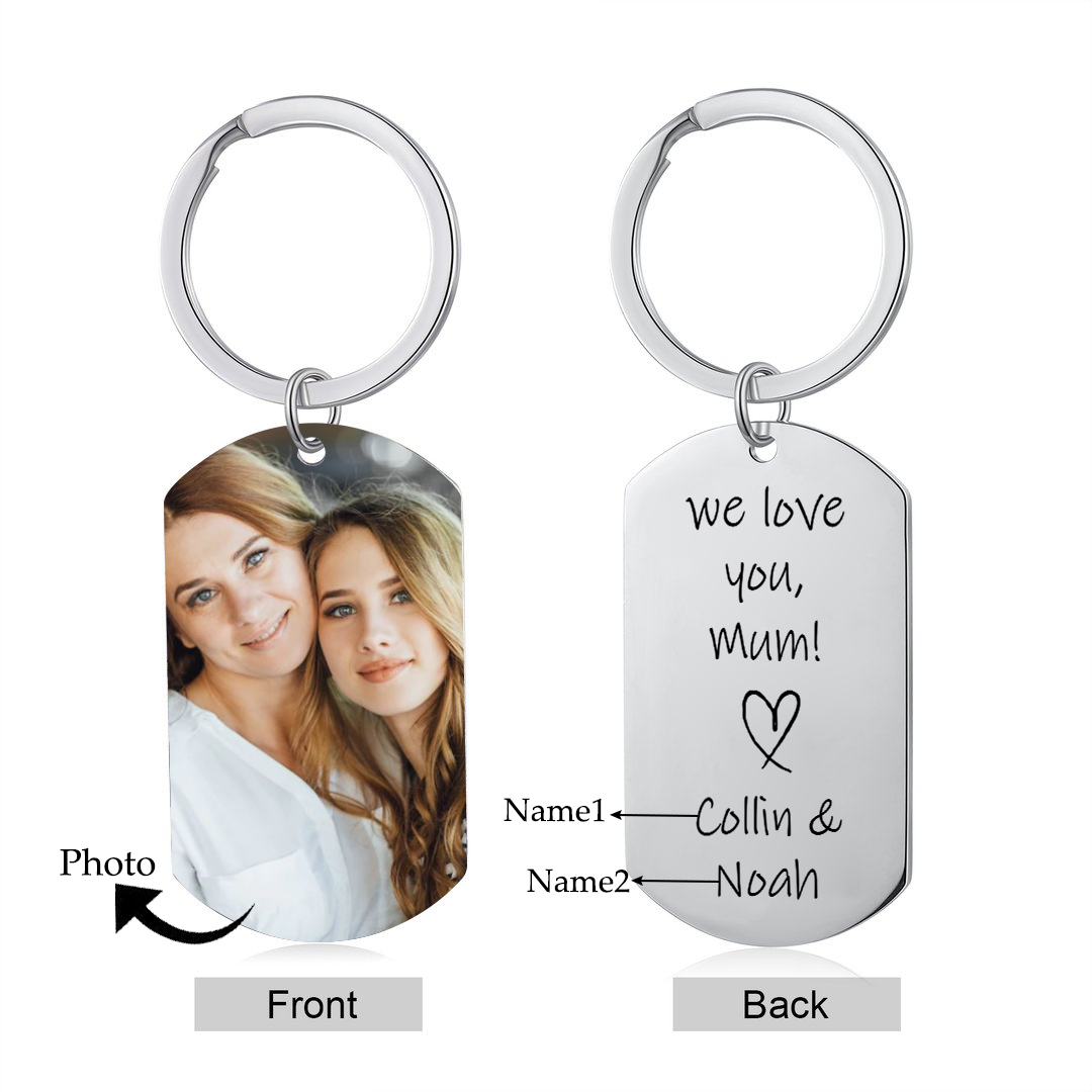 Personalised Mother Photo Keychain We Love You Mum Keyring-Jessemade AU