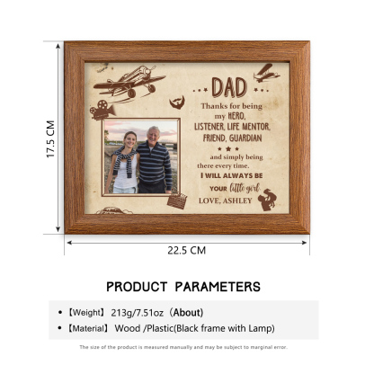 Personalised Father Photo Frames With Light Custom Photos Home Decor Gifts-Thanks for being my HERO-Jessemade AU