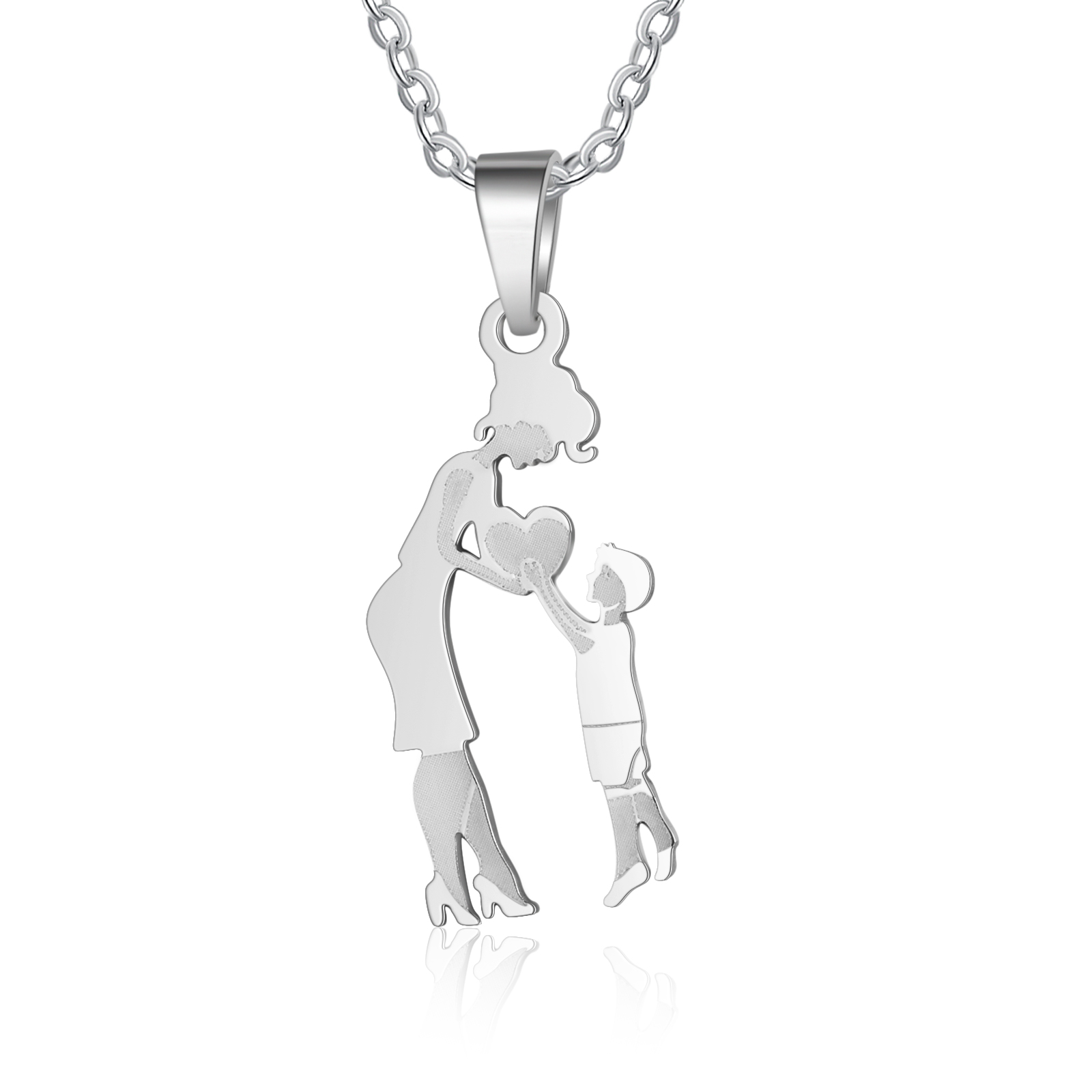 Women Necklace Mother & Son Pendant Necklace Stainless Steel Mother's Day Gifts for Mum-Jessemade AU