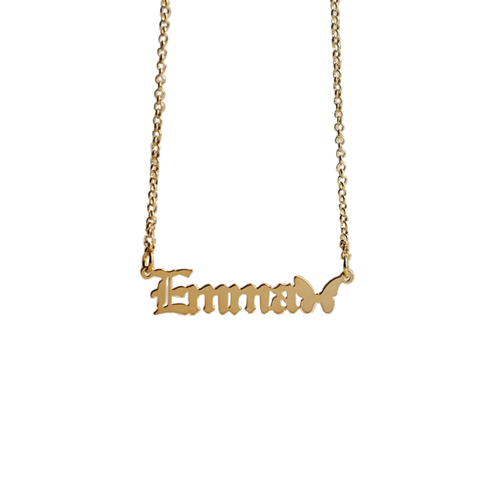 Personalised Butterfly Necklace Custom 1 Name Necklace Gift For Women-Jessemade AU