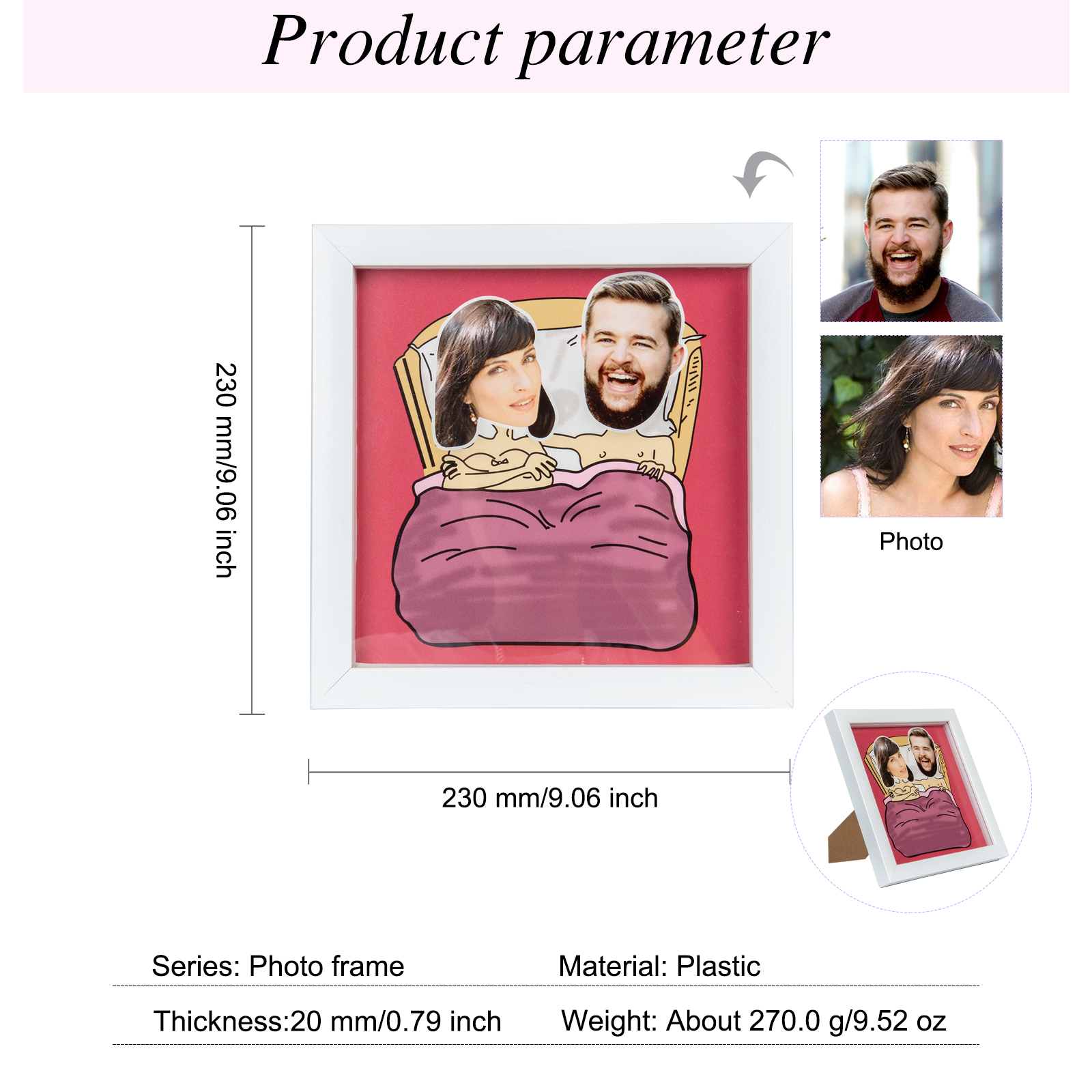 Personalised Funny Couple Stereo Photo Frame-Jessemade AU