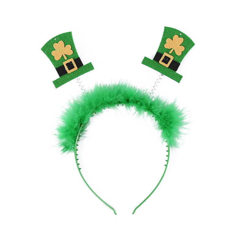 Green Headband Happy St. Patrick's Day Shamrock Headband Gift for Him/Her-Jessemade AU