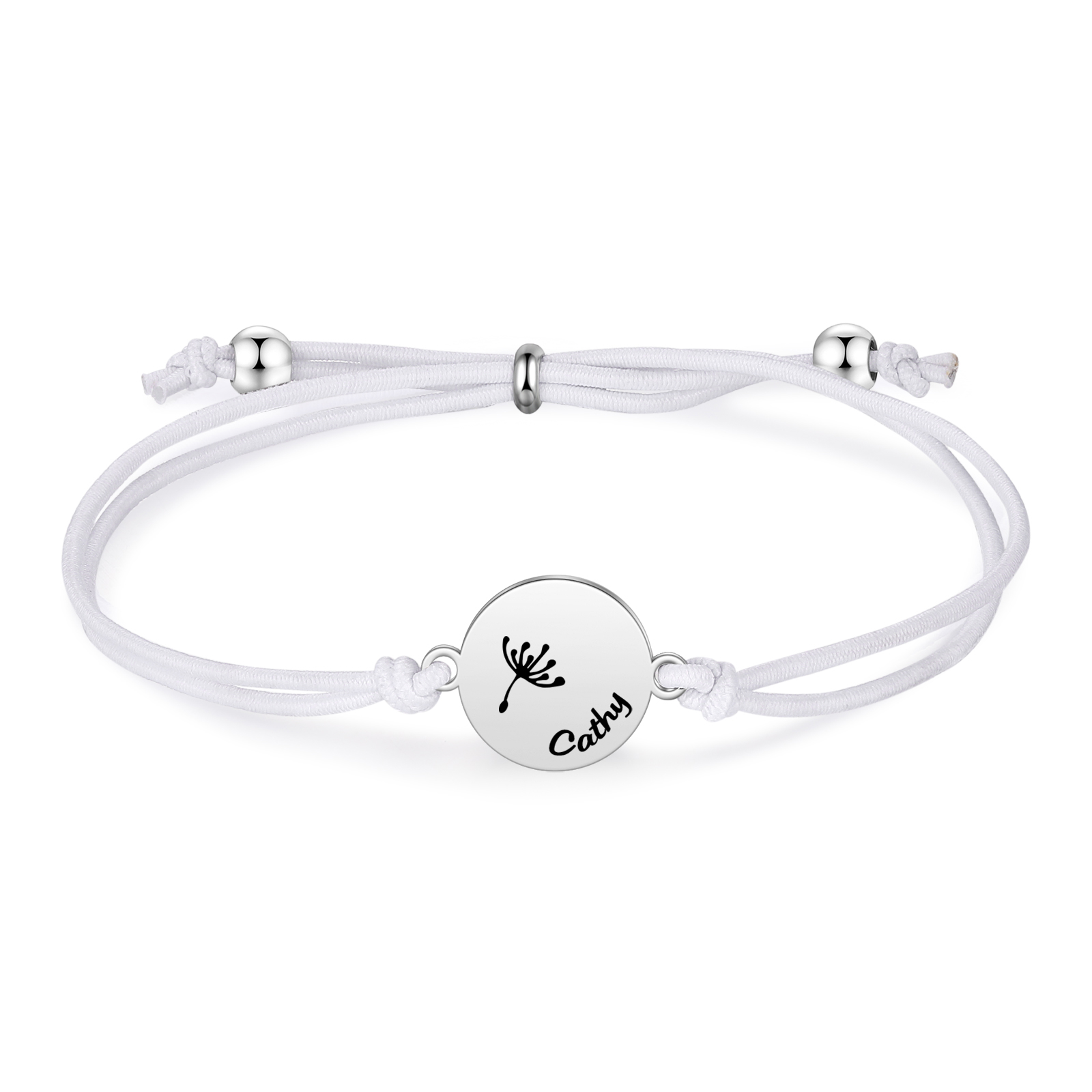 2 Pcs Dandelion Bracelet Set Custom 2 Names Adjustable Bracelets Back to School Gifts for Daughter-Jessemade AU