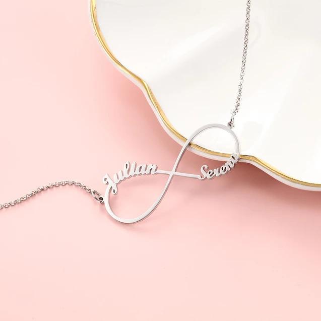 Personalised Infinity Necklace Custom 2 Names Necklace Gift For Women-Jessemade AU
