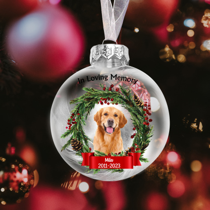 Memorial Ball Feather Ornaments Custom Photo & Text Christmas Hanging Ornament Commemorate Deceased Loved Ones - In Loving Memory-Jessemade AU