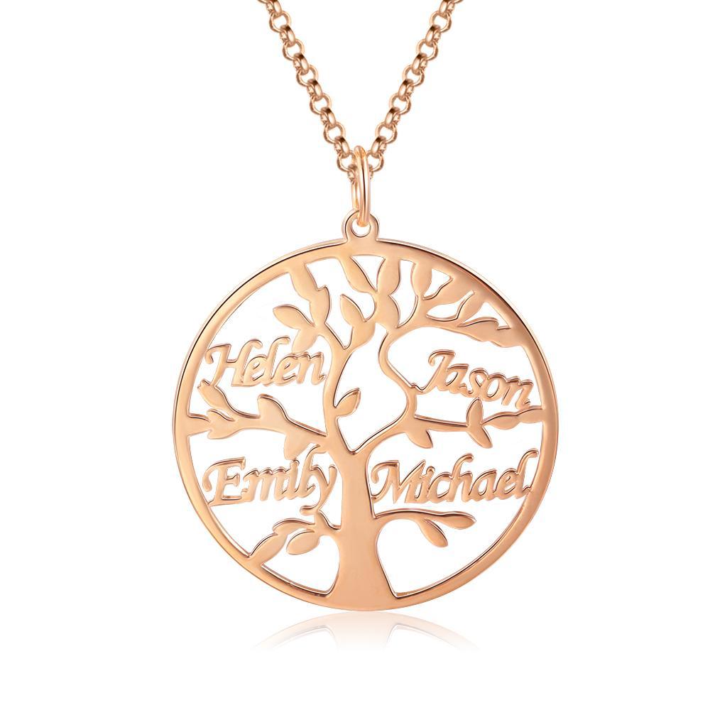 Personalised Family Tree Name Necklace Custom 4 Names Name Necklace-Jessemade AU
