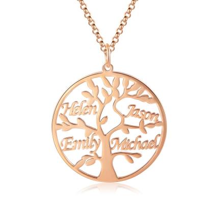 Personalised Family Tree Name Necklace Custom 4 Names Name Necklace-Jessemade AU