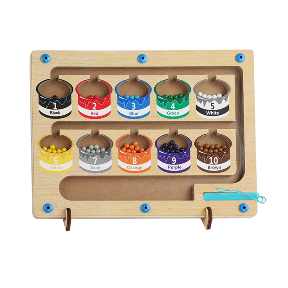 Magnet Maze Toy Wooden Magnetic Counting Board Set With Math Pen Number & Colour Maze Game Educational Toy Gift for Boys Girls-Jessemade AU
