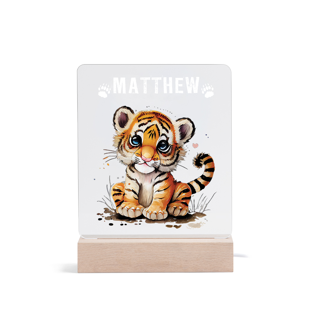 Baby Tiger Personalised LED Night Light Custom Name Night Lamp Nursery Home Decor Gifts For Baby-Jessemade AU