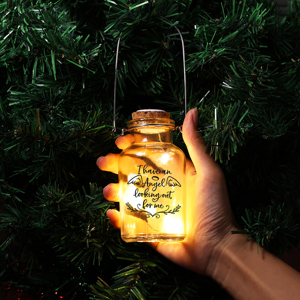 Memorial Jar Night Light "I Have An Angel Looking Out for Me"-Jessemade AU